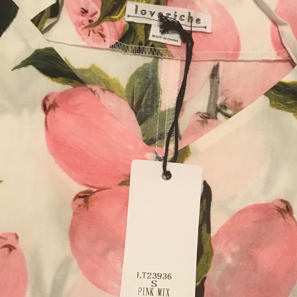 Love Riche Ivory and Pink Lemon Cutout Top - Picture 4 of 8